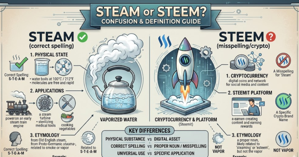 Steam or Steem: Meaning, Spelling & Key Differences