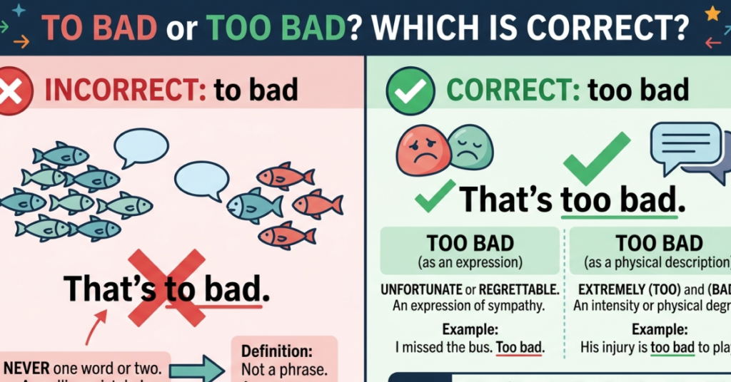 To Bad or Too Bad? Correct Grammar Explained