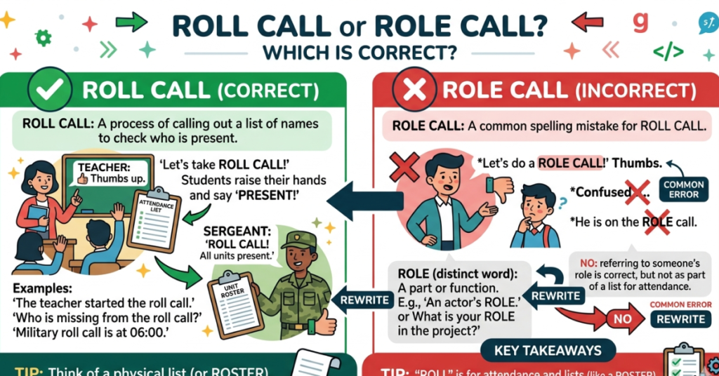 Roll Call or Role Call? Meaning & Correct Usage