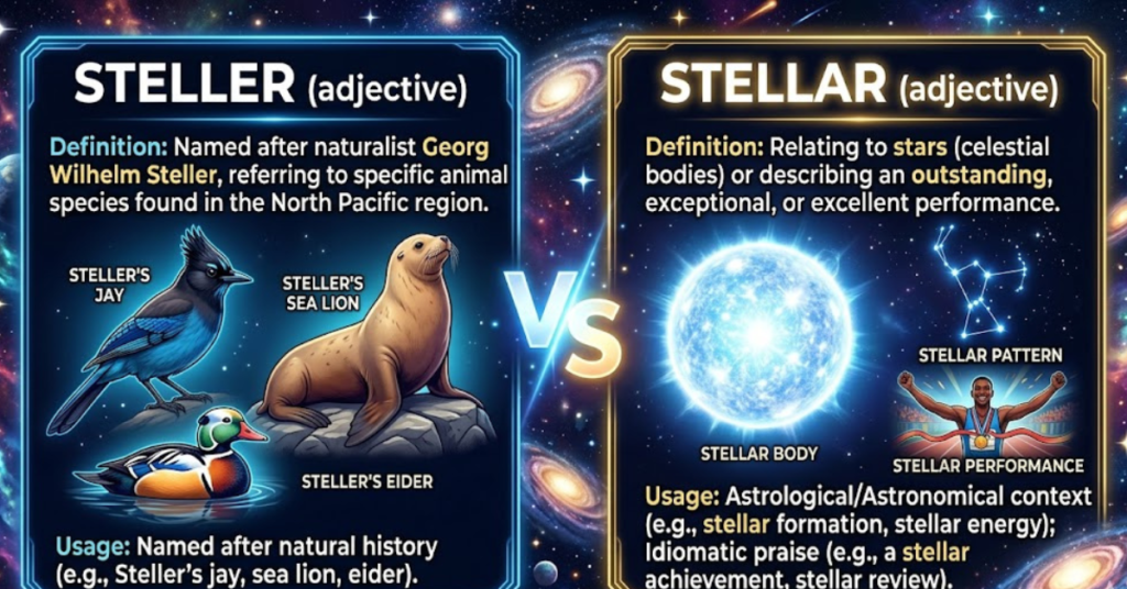 Steller vs Stellar: Meaning, Spelling, and Difference