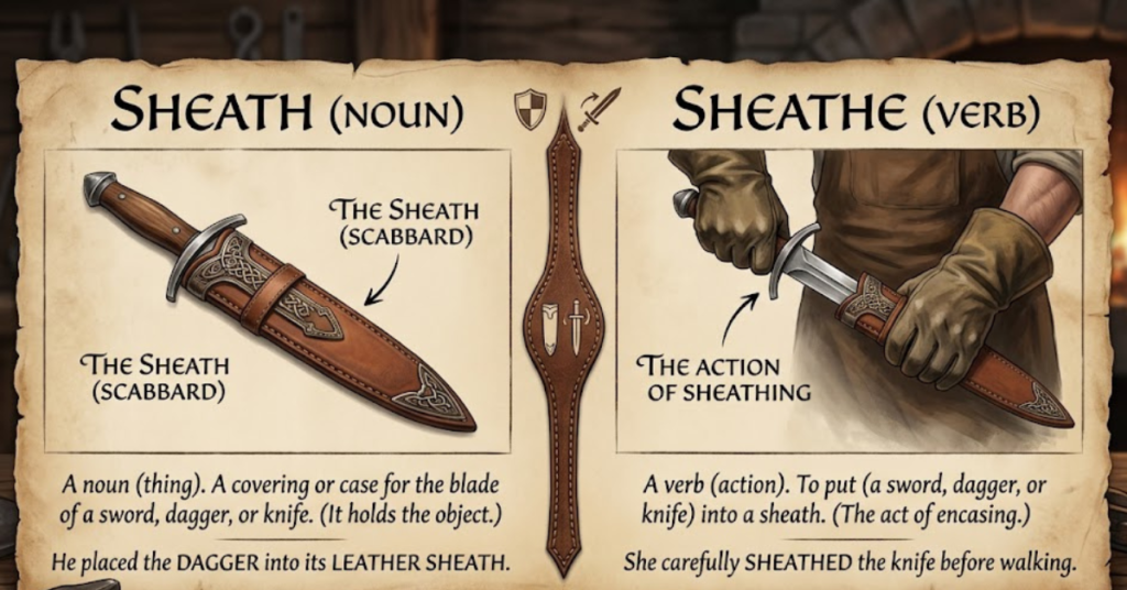Sheath vs Sheathe: Meaning and Difference Explained