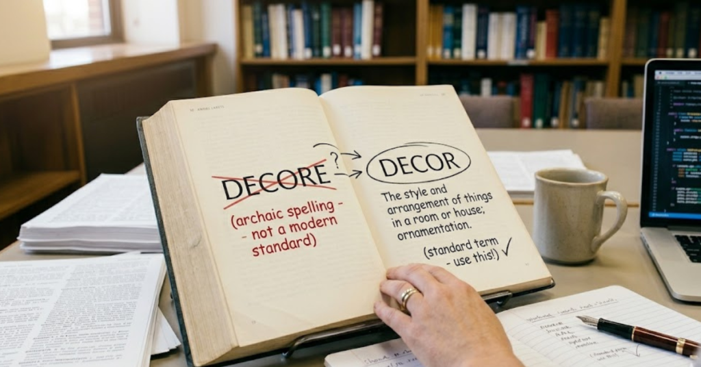 Decore or Decor: Correct Spelling Explained