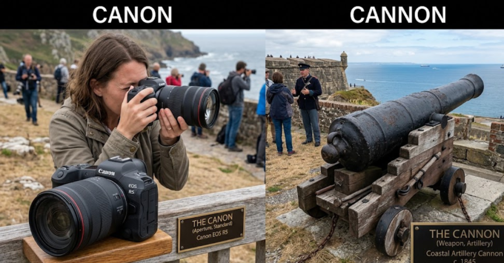 Canon vs Cannon: Meaning, Difference, and Usage